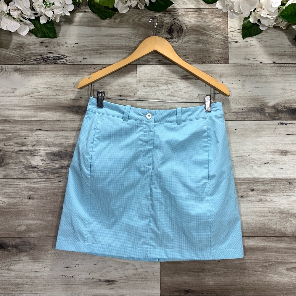 Maggie Lane gingham plaid blue summer tennis skort skirt size 6 pickleball